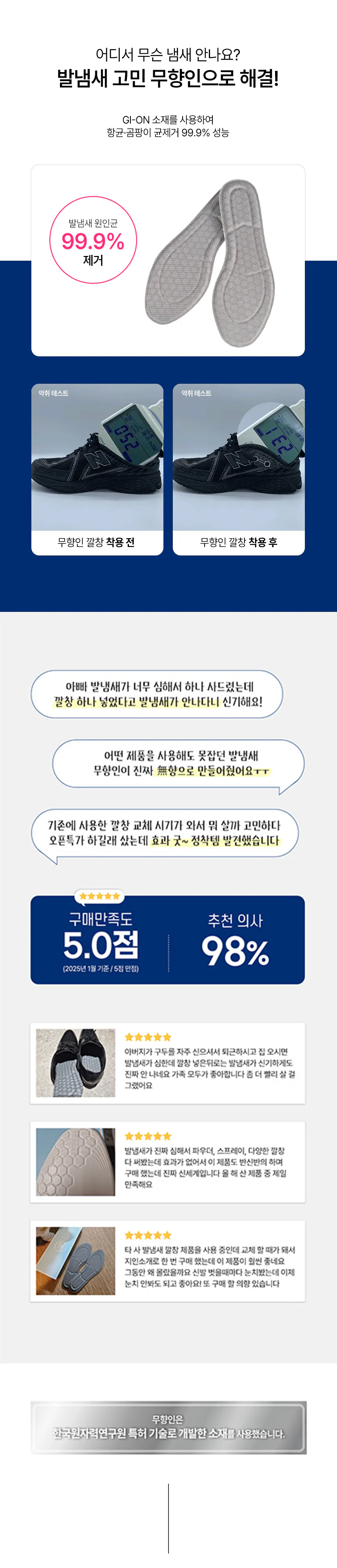 GI 런닝 클린 인솔 상세 정보 1